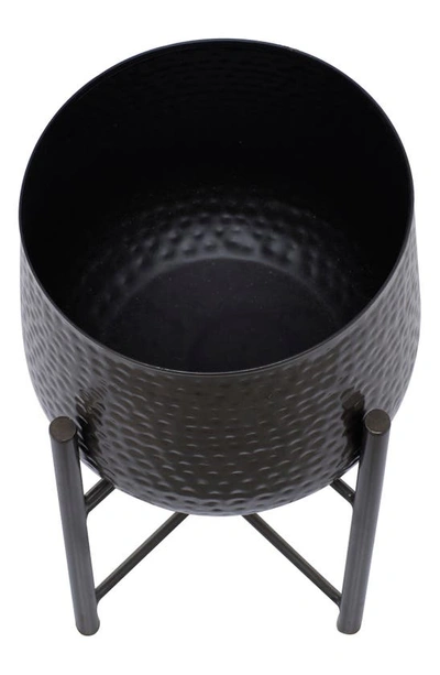 Cosmo By Cosmopolitan Iron Standing Planter In Black