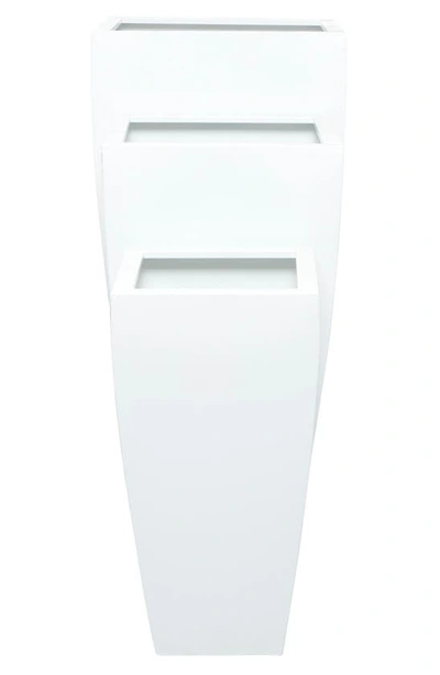 Vivian Lune Home White Metal Vase In White