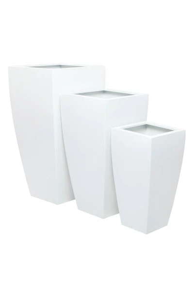 Vivian Lune Home White Metal Vase In White
