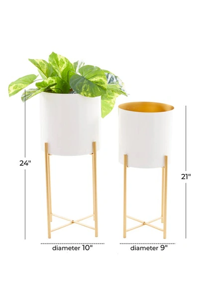 Shop Cosmo By Cosmopolitan White Metal Contemporary Planter With Removable Stand