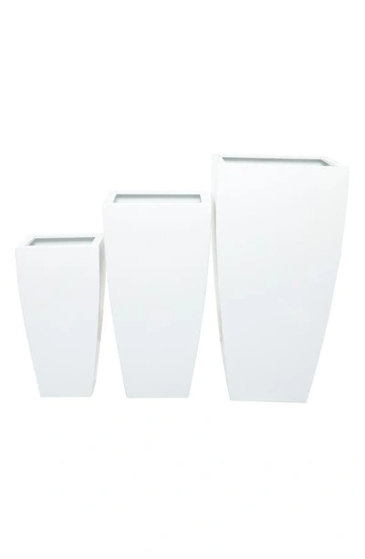 Vivian Lune Home White Metal Vase In White