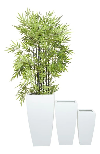 Vivian Lune Home White Metal Vase In White