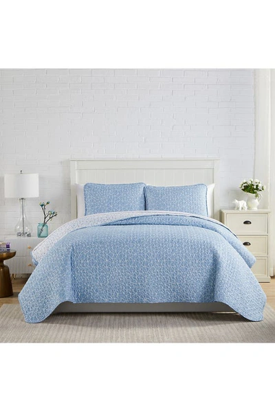 Southshore Fine Linens Geometric Maze Oversized Quilt Sets In Geometric Maze Blue