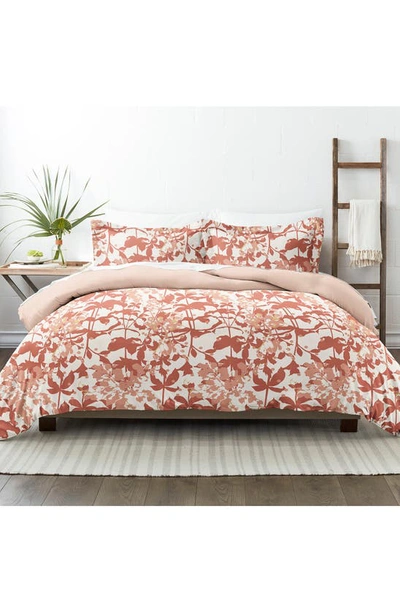 Homespun Premium Ultra Soft Boho Flower 3-piece Reversible Duvet Cover Set In Clay