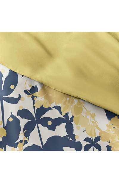 Homespun Premium Ultra Soft Boho Flower 3-piece Reversible Duvet Cover Set In Yellow