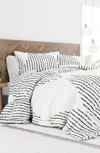 Homespun Premium Ultra Soft Diamond Stripe Down-alternative Comforter Set In Grey