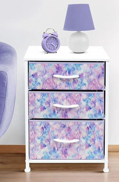 Shop Sorbus 3 Drawer End Table In Tie-dye Purple