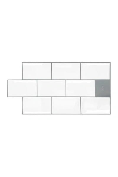 Shop Walplus London Metro Classic Brick Brilliant White Glossy 3d Tile Stickers 12-piece Set