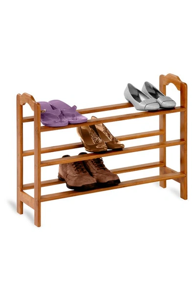 Shop Honey-can-do 3-tier Bamboo Shoe Rack In Natural