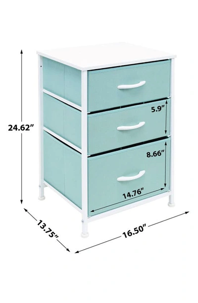 Shop Sorbus 3-drawer End Table In Aqua
