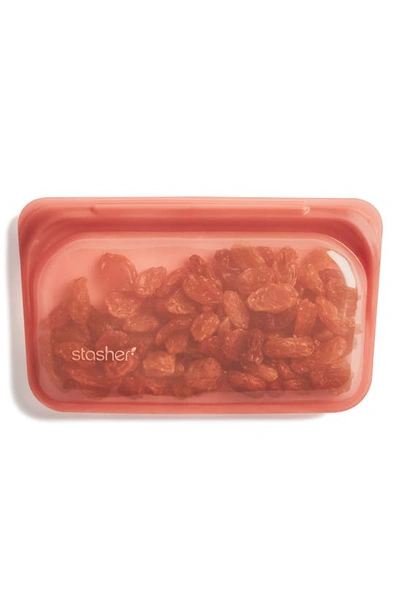 Shop Stasher Snack Reusable Silicone Bag In Terra Cotta