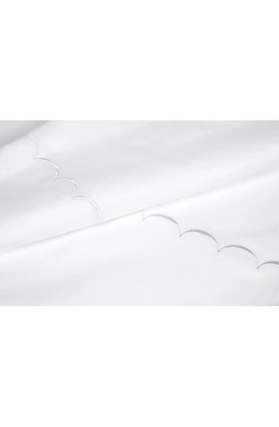 Melange 600tc Scallop Trim 3-piece Duvet Set In White
