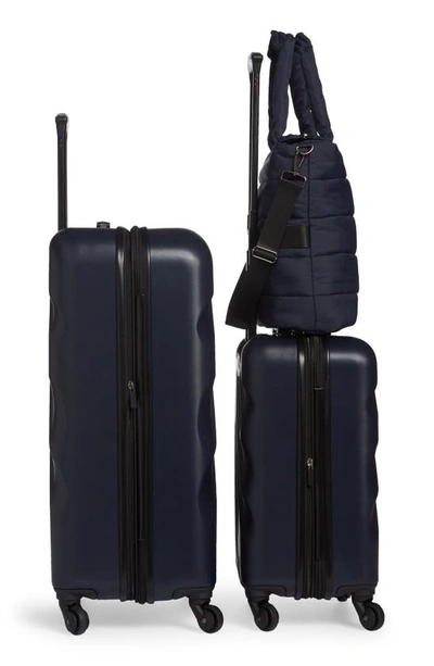 Shop Geoffrey Beene 3-piece Puffer Bag & Spinner Luggage Set In Navy