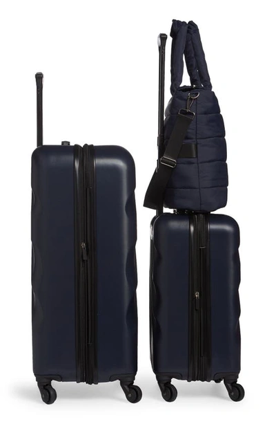 Geoffrey Beene 3-piece Puffer Bag & Spinner Luggage Set In Navy