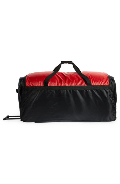 Geoffrey Beene Jumbo 36" Duffle Bag In Black W/ Red