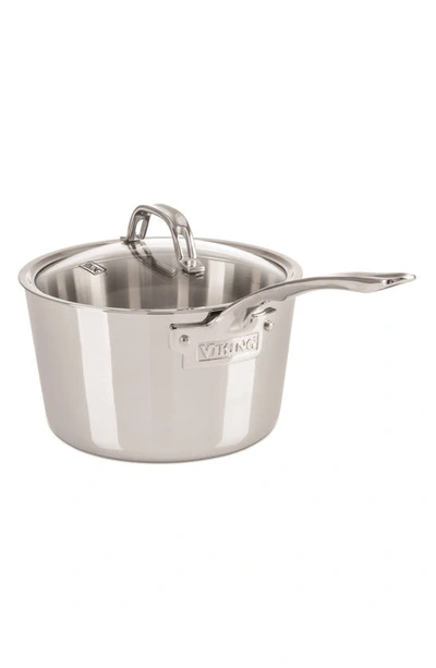 Shop Viking Contemporary 3.4-quart Stainless Steel Sauce Pan With Lid
