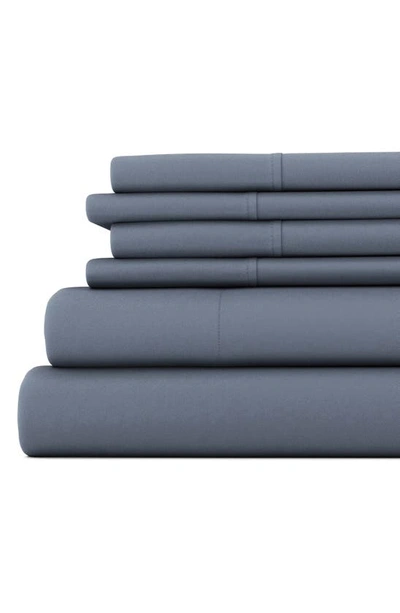 Shop Homespun Premium Ultra Soft 6 Piece Microfiber Solid Sheet Set In Stone