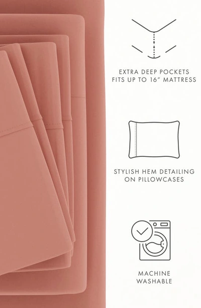 Homespun Premium Ultra Soft 6 Piece Microfiber Solid Sheet Set In Clay