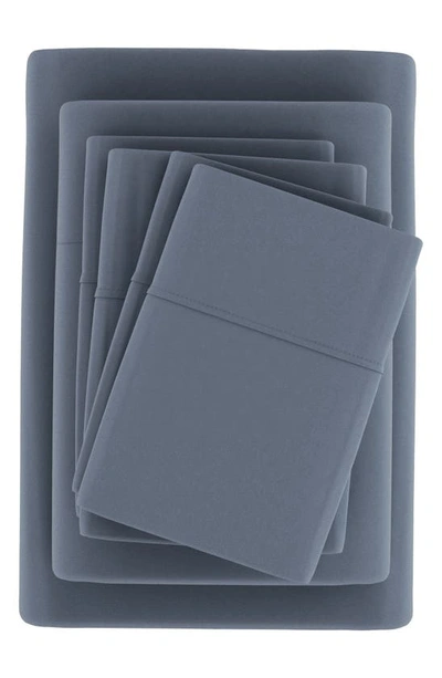 Homespun Premium Ultra Soft 6 Piece Microfiber Solid Sheet Set In Stone