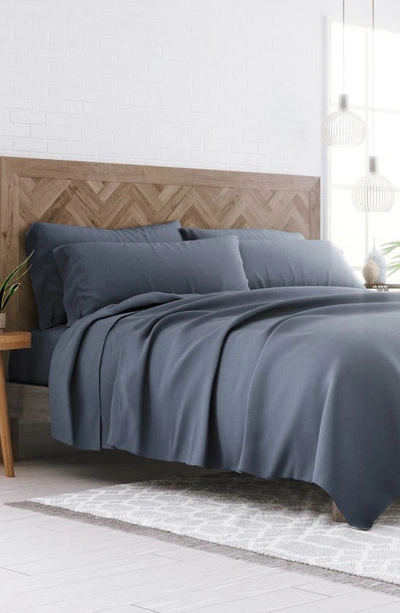Homespun Premium Ultra Soft 6 Piece Microfiber Solid Sheet Set In Stone