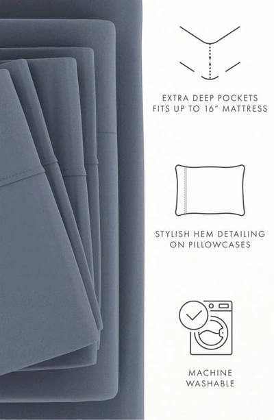 Homespun Premium Ultra Soft 6 Piece Microfiber Solid Sheet Set In Stone