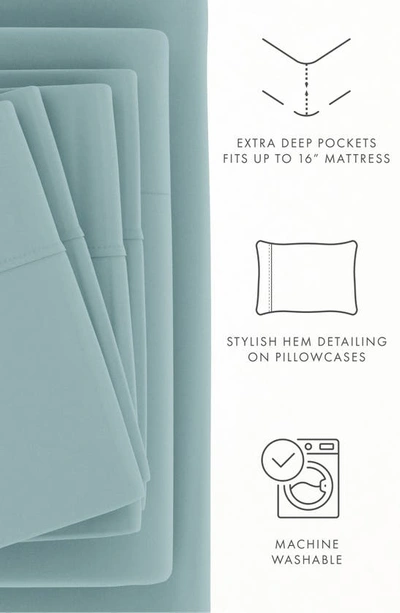 Shop Homespun Premium Ultra Soft 6 Piece Microfiber Solid Sheet Set In Ocean