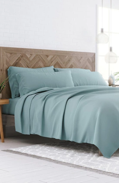 Shop Homespun Premium Ultra Soft 6 Piece Microfiber Solid Sheet Set In Ocean