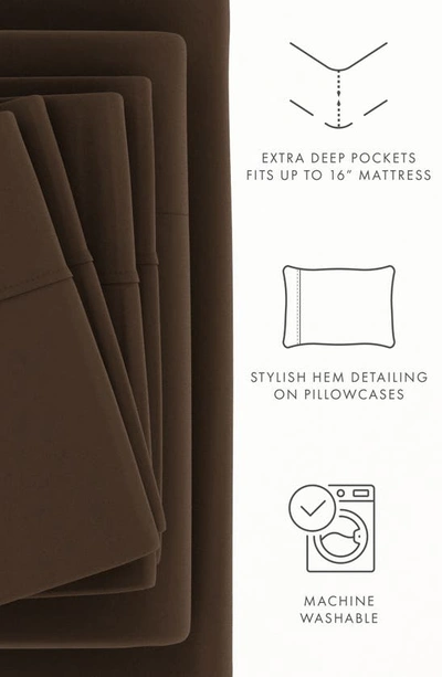 Shop Homespun Premium Ultra Soft 6 Piece Microfiber Solid Sheet Set In Chocolate