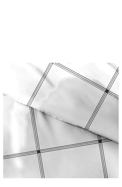 Shop Homespun Premium Ultra Soft Grid 3-piece Duvet Cover Set In Gray