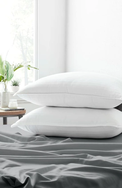Homespun Home Spun Plush Down Alternative Gel Fiber Pillows In White