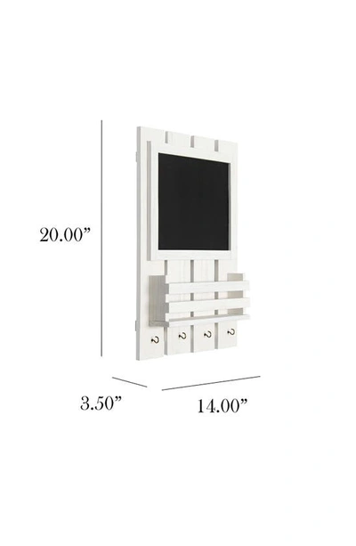 Lalia Home Chalkboard Sign Key Holder Wall Organizer In White Wash