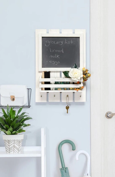 Shop Lalia Home Chalkboard Sign Key Holder Wall Organizer In White Wash