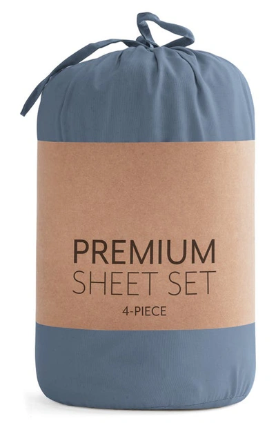 Homespun Solid Sheet 4-piece Set In Stone