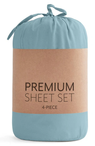 Homespun Solid Sheet 4-piece Set In Ocean