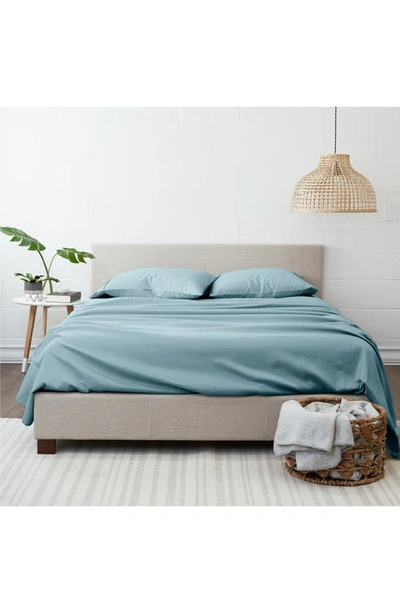 Homespun Solid Sheet 4-piece Set In Ocean