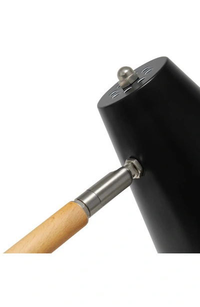 Lalia Home Black Matte Wood Pivoting Desk Lamp In Black Matte