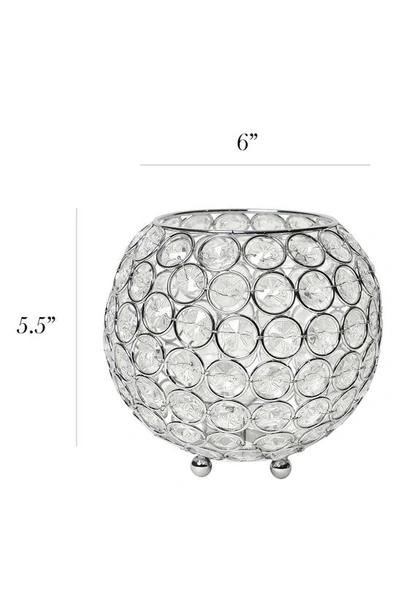 Lalia Home Elipse Crystal Circular Bowl Candle Holder In Chrome