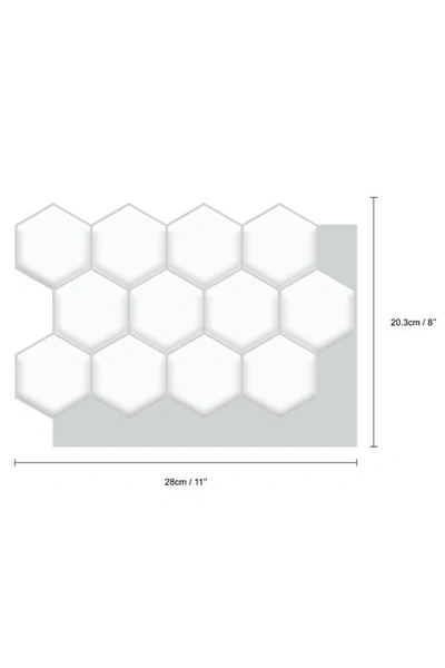 Shop Walplus Classic Hexa Premium White Glossy 3d Sticker Tile 28 X 20cm (11 X 8 In)
