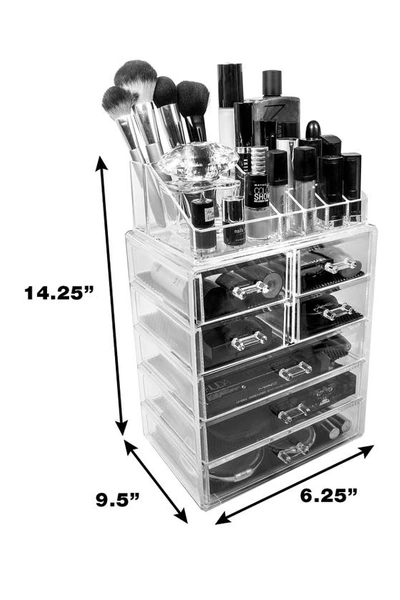 Sorbus Acrylic Cosmetics Makeup & Jewelry Storage Case Display In Clear