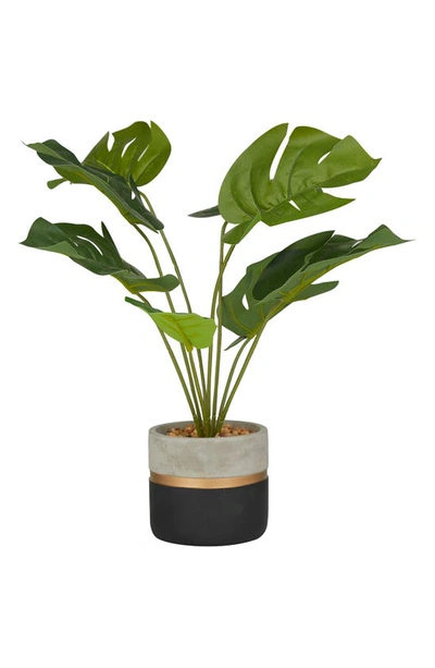 Shop Ginger Birch Studio Green Faux Foliage Monstera Artificial Plant With Colorblock Pot