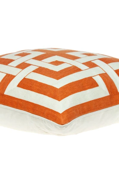 Shop Parkland Collection Simbel Embroidered Accent Pillow In Orange