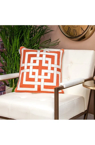 Shop Parkland Collection Simbel Embroidered Accent Pillow In Orange