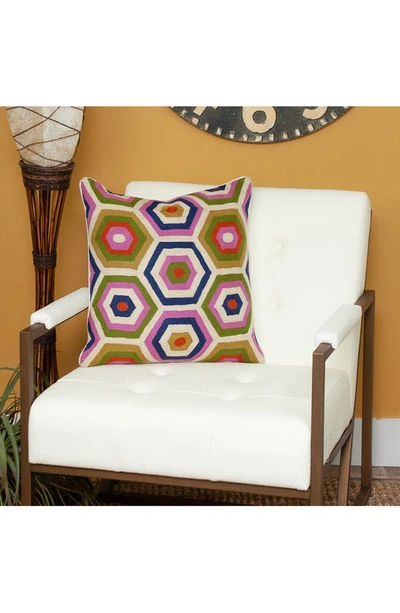 Parkland Collection Acia Mulit-color Hexagon Accent Pillow In Multicolored