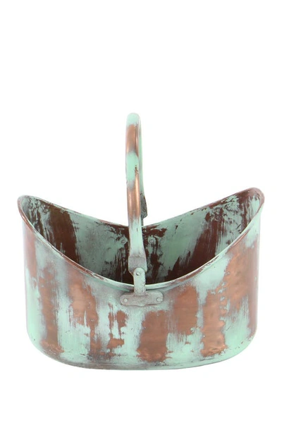 Shop Sonoma Sage Home Copper Metal Rustic Planter With Stationary Handle