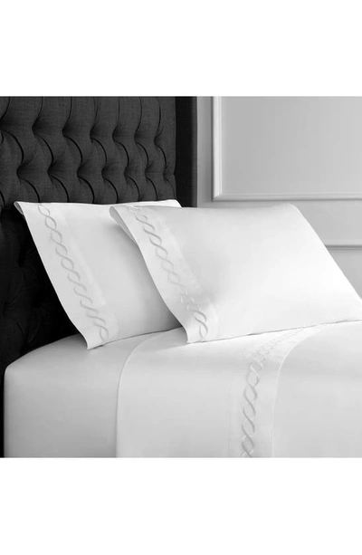 Melange 600tc Rope Embroidered 2-piece Duvet Set In White