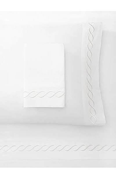 Melange 600tc Rope Embroidered 2-piece Duvet Set In White