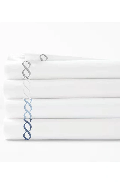 Melange 600tc Rope Embroidered 2-piece Duvet Set In White