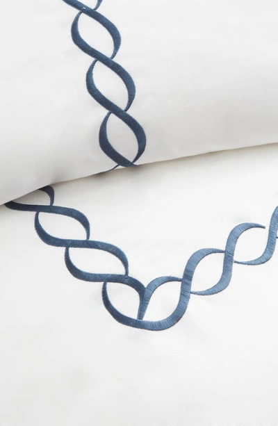 Melange 600tc Rope Embroidered 2-piece Duvet Set In Blue