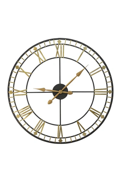 Shop Stratton Home Decor Oversized 31.50" Industrial Austin Wall Clock In Black, Gold