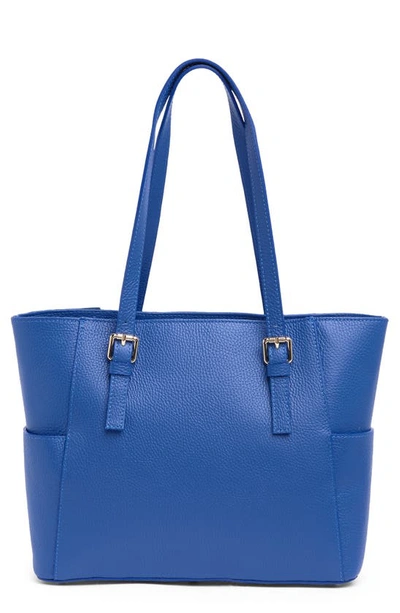 Shop Persaman New York Angeline Leather Tote Bag In Royal Blue